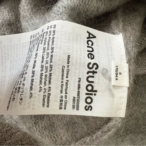 Acne Studios Gray Women's Wool and Mohair Sweater